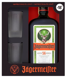 Jägermeister 35% 0,7l + 2 Poháre GBX
