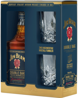 Whisky Jim Beam Double Oak + 2 poháre GB 43% 0,7L