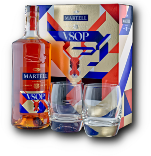 Martell VSOP + 2 Poháre 40% 0,7L